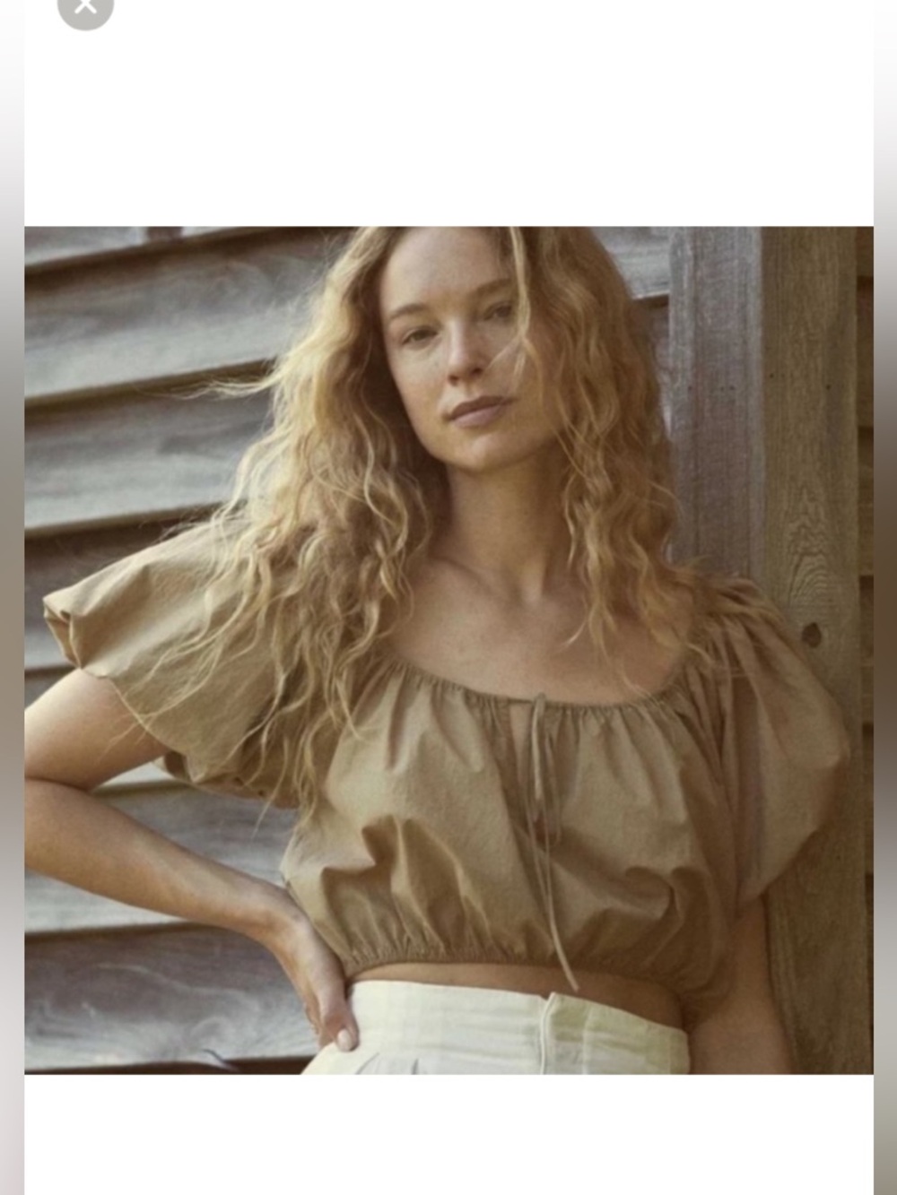 DÔEN Topaz Puff Sleeve Top in Prairie Sands - Size Large - Picture 2 of 10